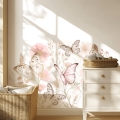 wall sticker butterflies / wall decal flowers / wall sticker with flowers