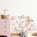 wall sticker butterflies / wall decal flowers / wall sticker with flowers