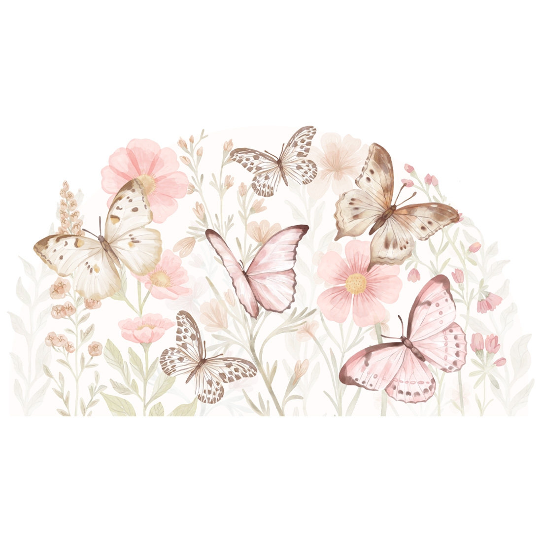 wall sticker butterflies / wall decal flowers / wall sticker with flowers