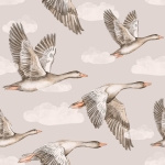sample | wallpaper geese beige