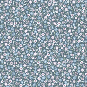 sample | wallpaper mini daisies - blue