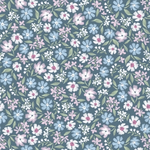 sample | wallpaper daisies - blue 