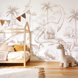 sample | mural dinosaurs sepia