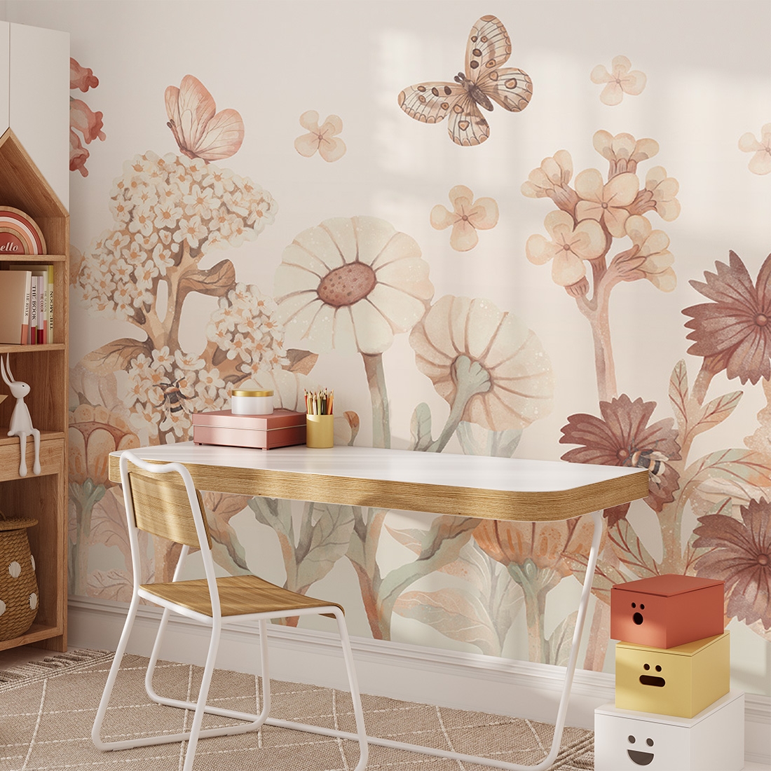 sample wallpaper / flowers boho wallpaper / wallpaper pastelowe love