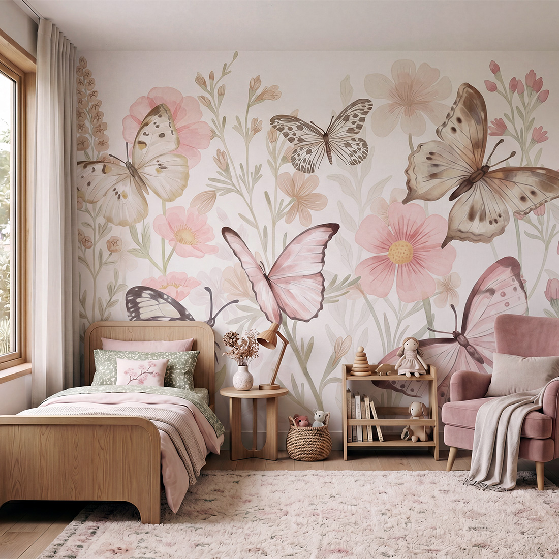 wallpaper butterflies / butterfly wallpaper / wallpaper for kids / wallpaper pastelowe love