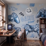 mural | gaming - blue