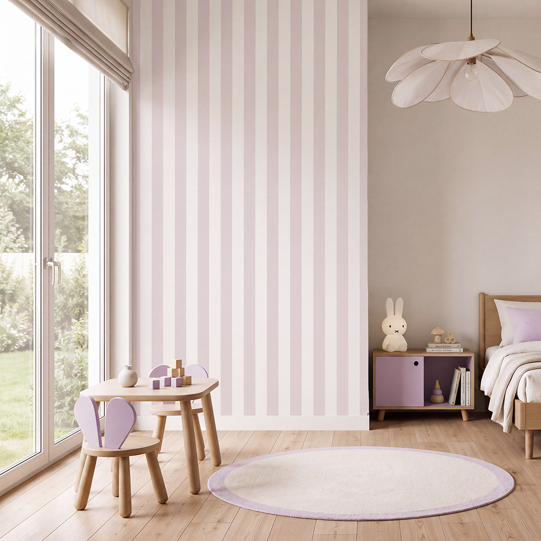 wallpaper strips lilac / striped wallpaper / wallpaper for kids / wallpaper pastelowe love