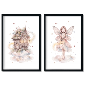 poster | 2 x children's poster set fairytale Luna and fairytale house