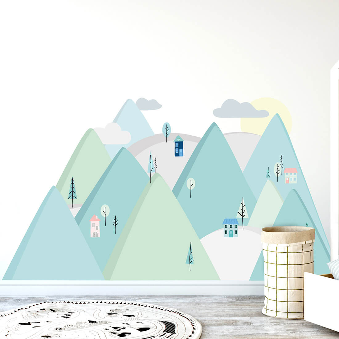 mountains mint | sticker. child's wall decal. room decorations