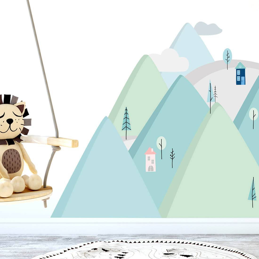 mountains mint | sticker. child's wall decal. room decorations