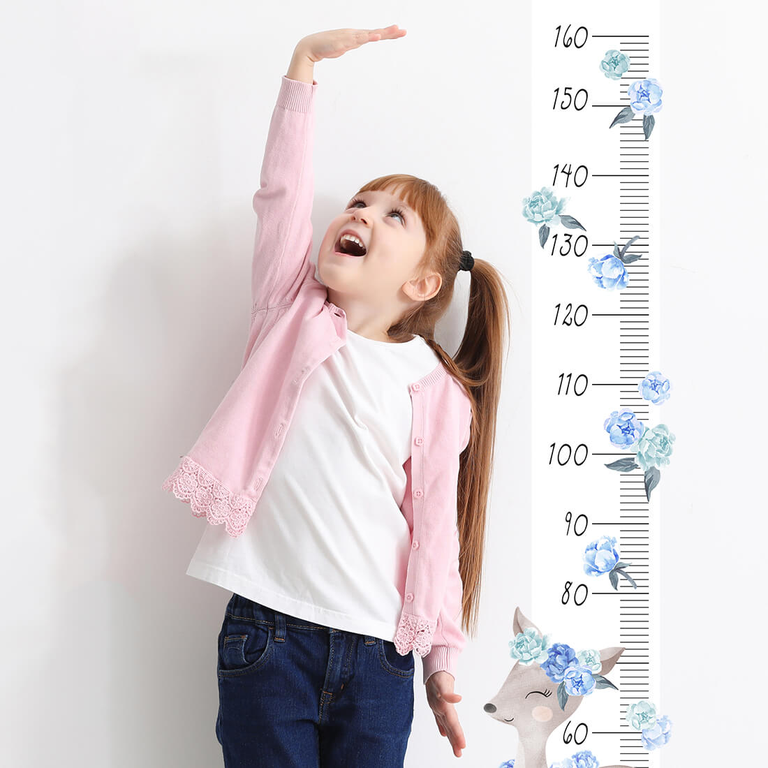 height measure roe| sticker. child's wall decal. room decorations