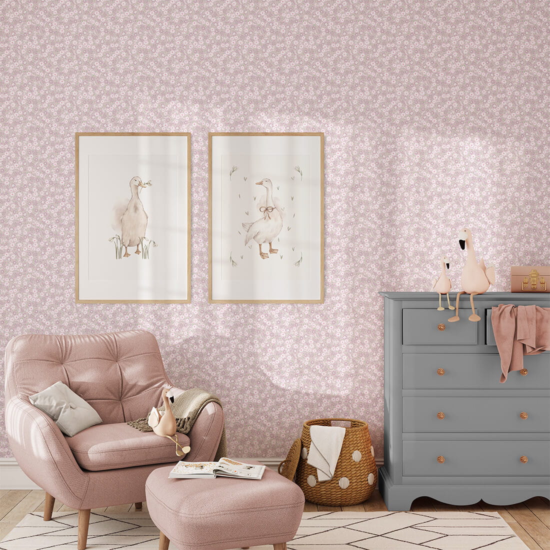 daisy wallpaper / wallpaper with daisies / children's wallpaper / pastelowe love wallpaper