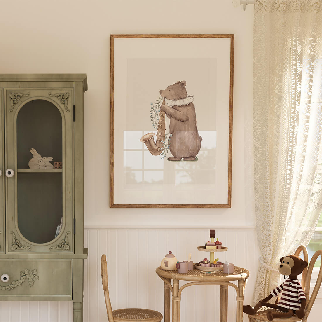 poster for children bear musician / poster for children watercolor / poster for children / poster for a child's room