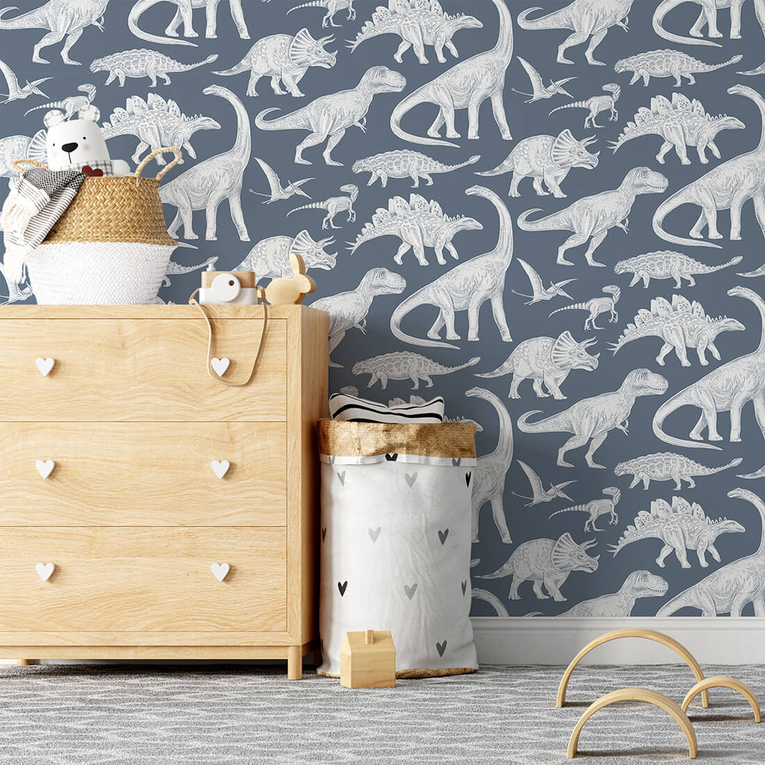 dinosaur wallpaper / wallpaper with dinosaurs / children's wallpaper / pastelowe love wallpaper