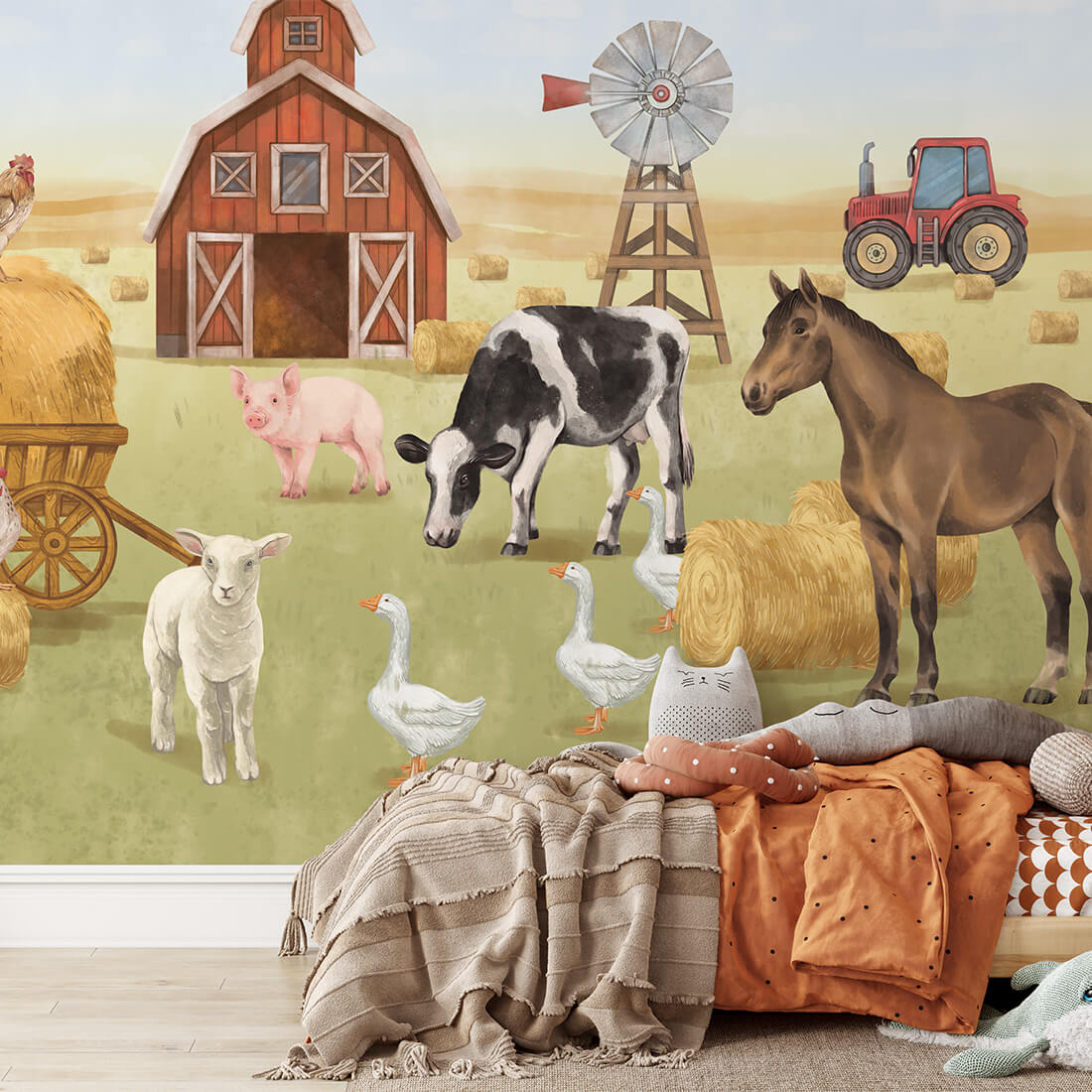 wallpaper farm / countryside wallpaper / wallpaper for kids / wallpaper pastelowe love