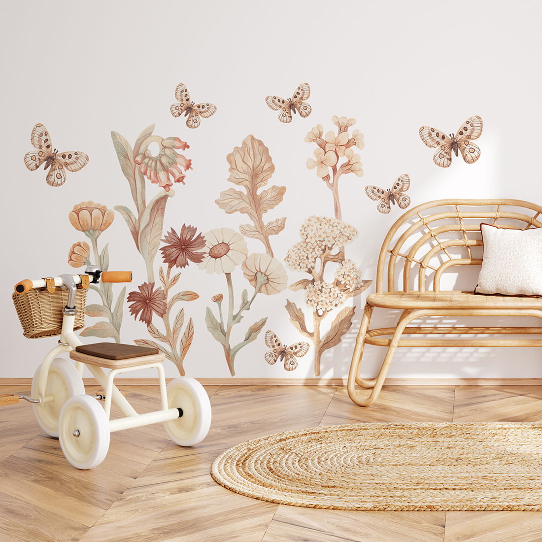 wall sticker flowers boho / wall decal flowers / wall sticker with flowers
