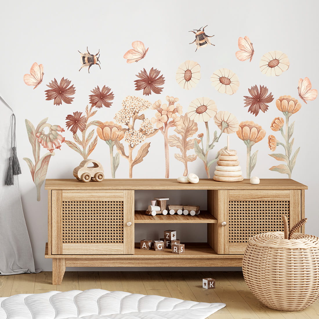 wall sticker flowers boho / wall decal flowers / wall sticker with flowers