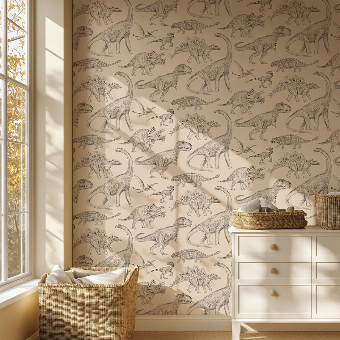 dinosaur wallpaper / wallpaper with dinosaurs / children's wallpaper / pastelowe love wallpaper