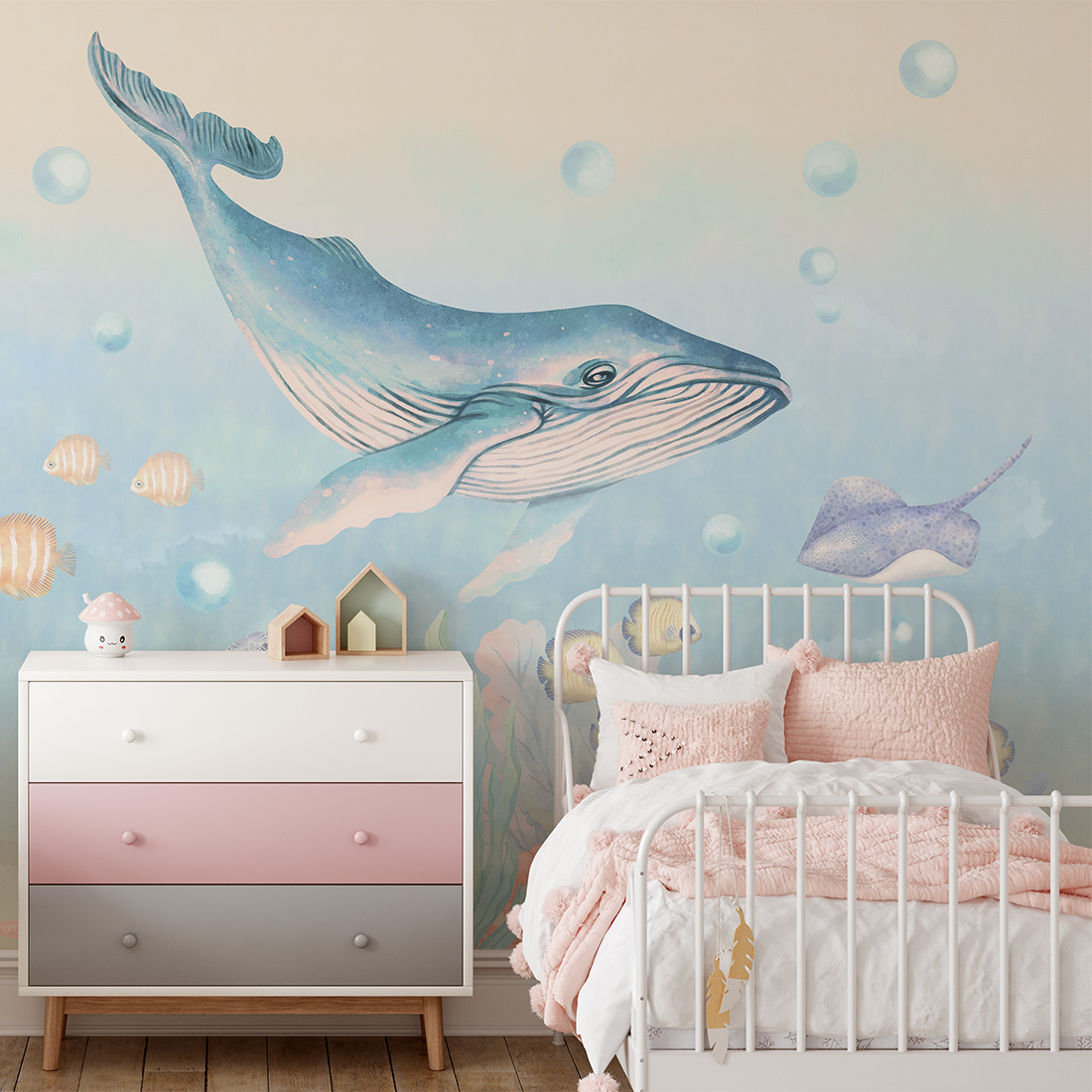 sample dino blue | wallpaper. kids wallpaper. room decorations
