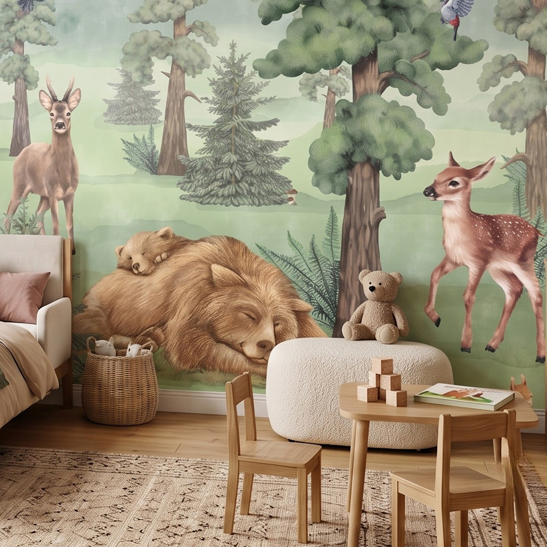 wallpaper forest / woodland wallpaper / wallpaper for kids / wallpaper pastelowe love